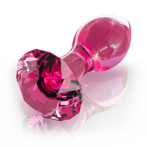 Pink Crystal Glass Butt Plug