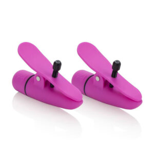 Vibrating Pink Nipple Clamps Adjustable
