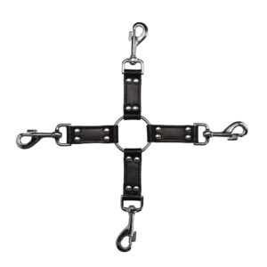 Black Leather Cross Hogtie